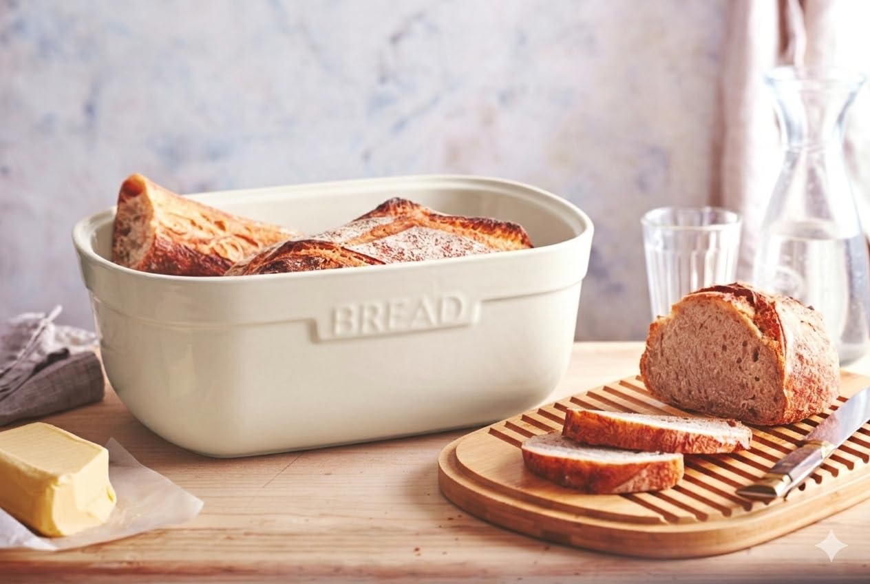 Amazon.com: Emile Henry Made in France Ceramic Bread Box for